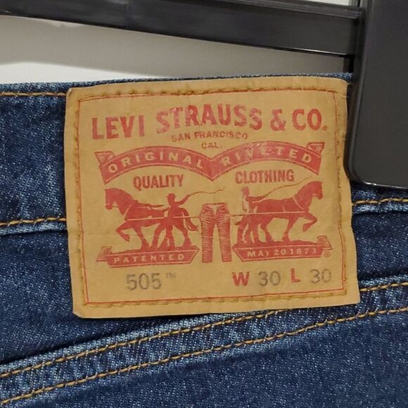 LEVI'S 505 Dark Wash 30x30 Straight Leg Jeans - Picture 5 of 8